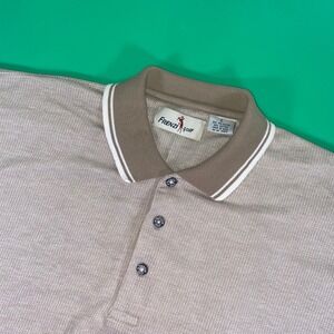 Frenzi Golf Polo Shirt Striped Collar Golfing‎ Casual Mens Large